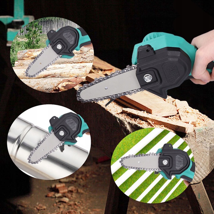 Mini piła łańcuchowa w akcji